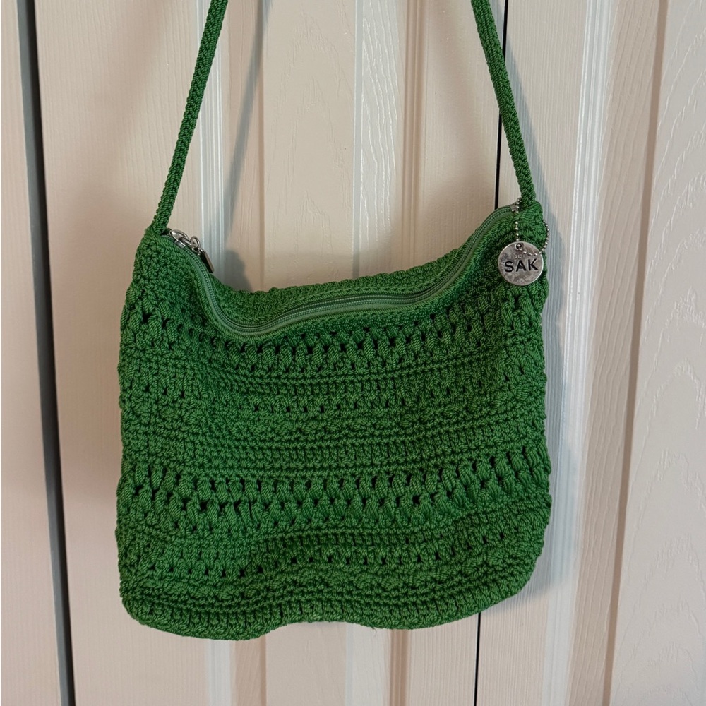 The Sak Vibrant Green Crochet Shoulder Bag